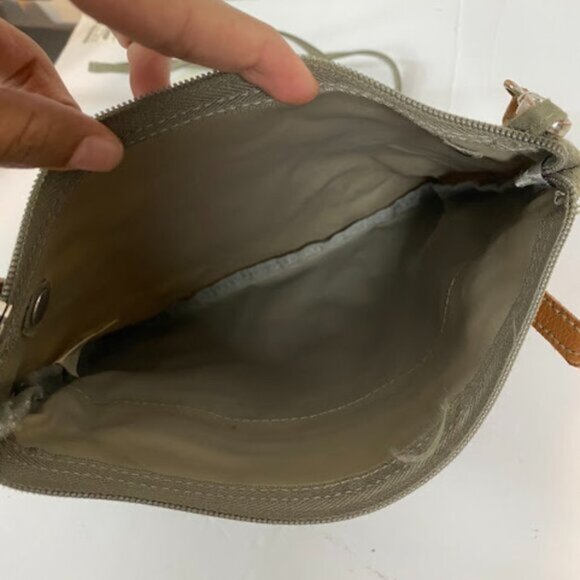 Bench Olive Green Brown Leather Canvas Women's Crossbody Bag Medium - Picture 6 of 6